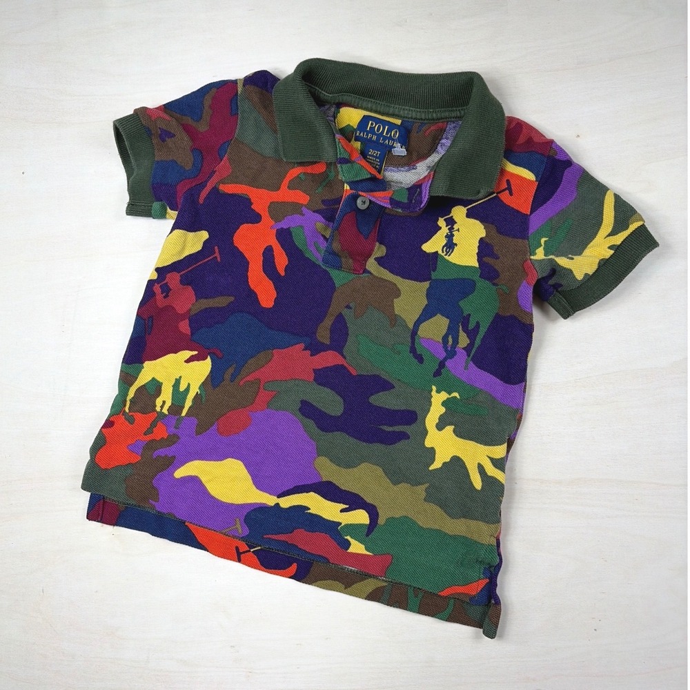 Polo Ralph Lauren Toddler Boys Multi-Color Camo Big Pony Polo Shirt 2T